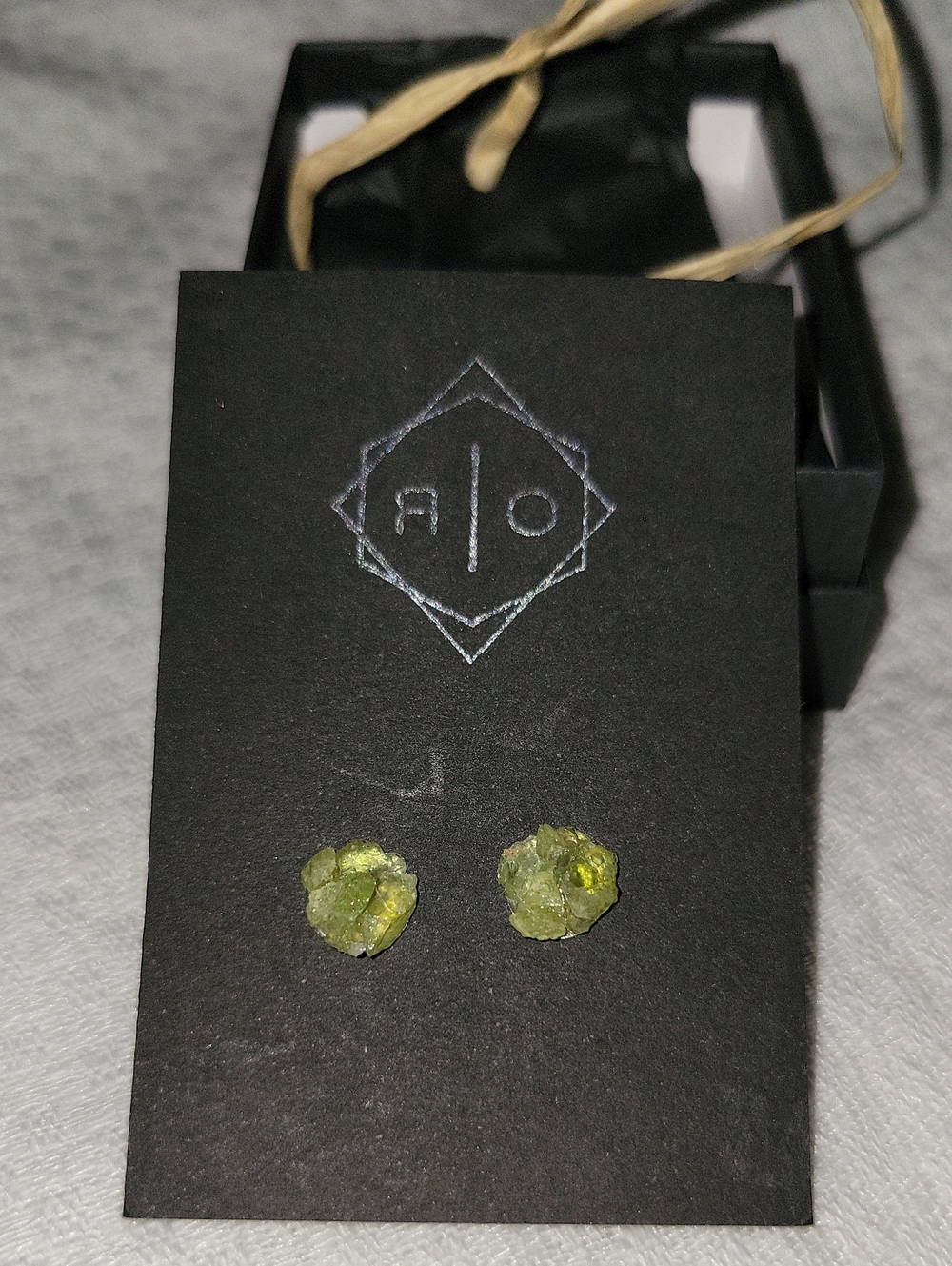 Raw Madagascan Peridot Cluster Pierced Earrings Mint Condition
